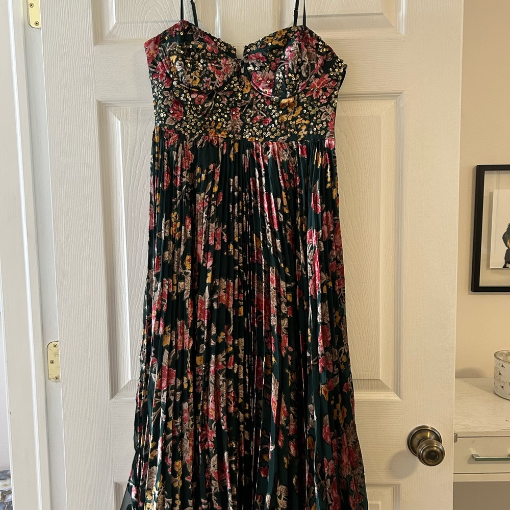 Holiday Dress - Anthropology Velvet Midi XXS